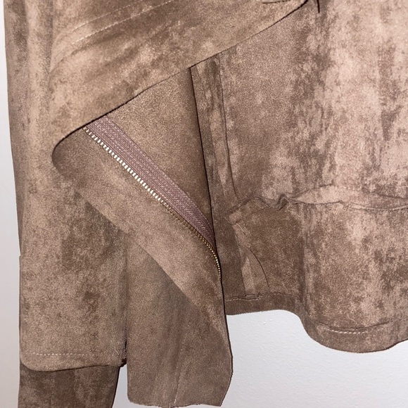 Women's Taupe Suede Jacket - Picture 2 of 13